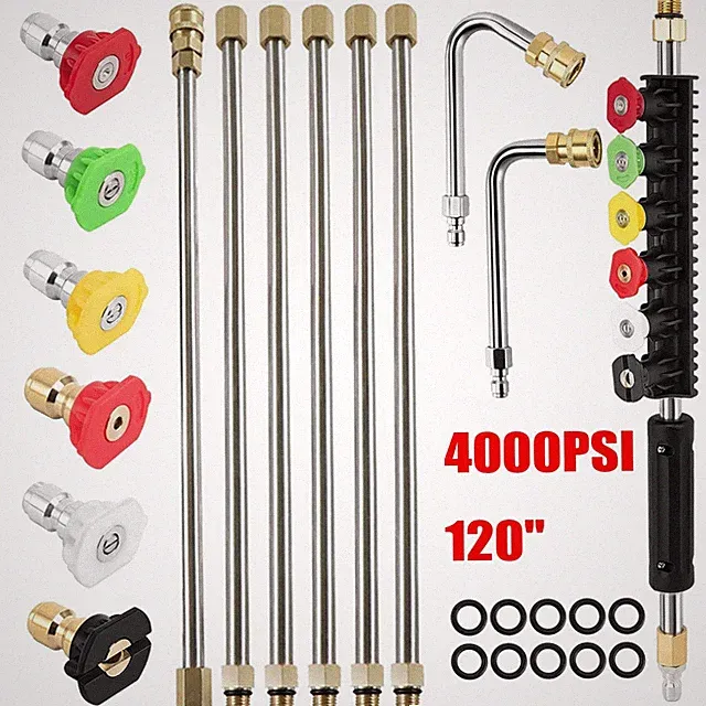 4000PSI High Pressure Washer Extension Wand Telescopic Lance with Spray Nozzle