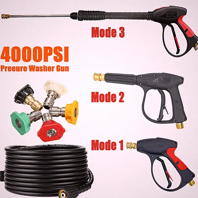 4000PSI High Pressure Washer Spray Gun Car Wash Power Wand Lance Nozzle Hose Kit