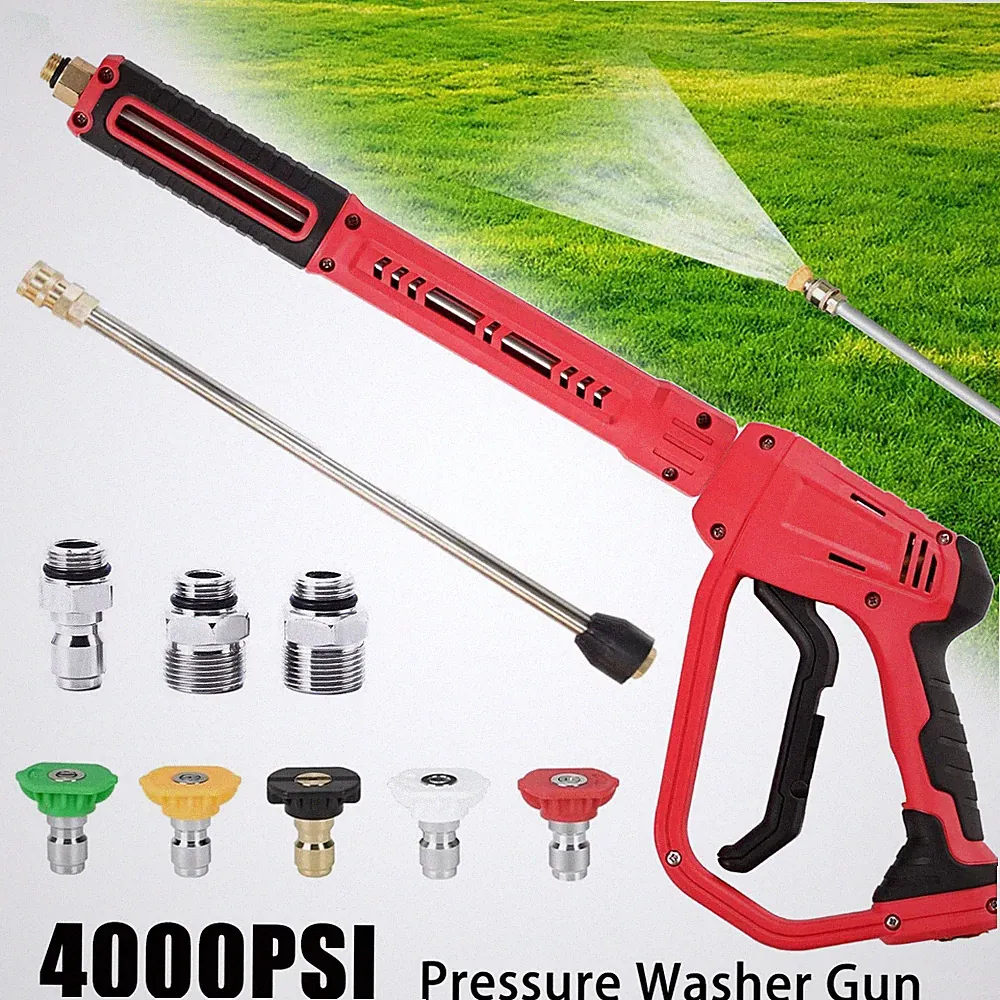 4000PSI High Pressure Washer Spray Gun Jet Lance Trigger Wash + 5Nozzle Hose Kit