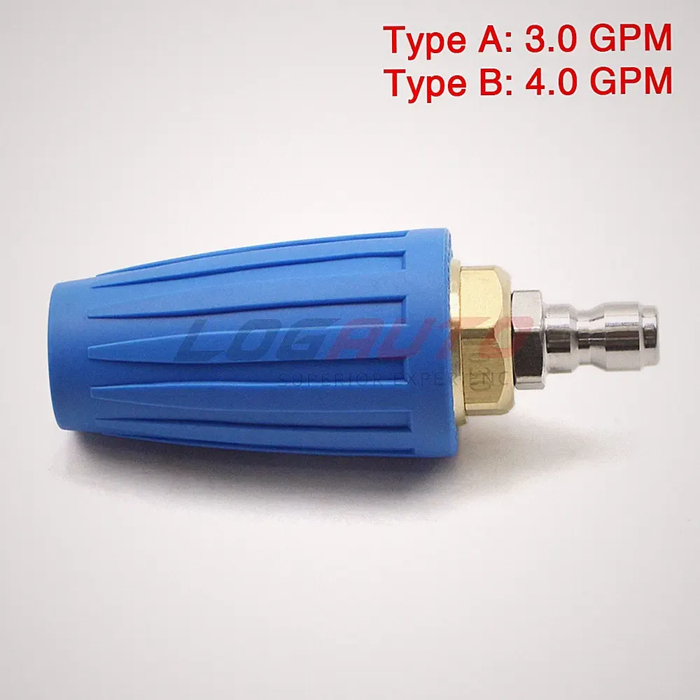 4000PSI High Pressure Washer Turbo Nozzle w/ 1/4" Quick 3-4 GPM Spray Tip 360°