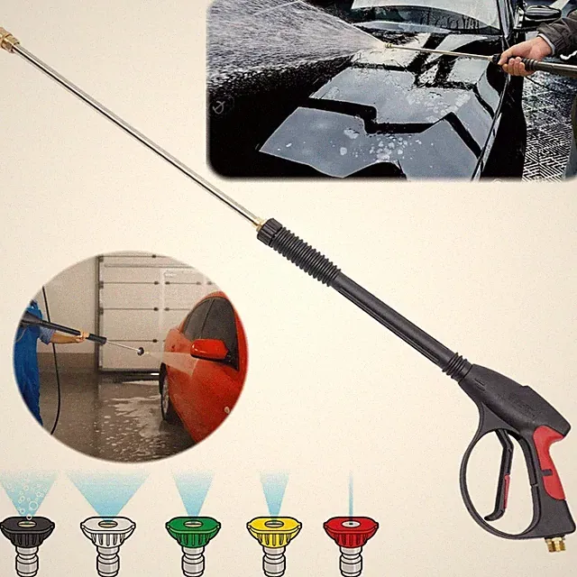 4000PSI HighPressure Car Power/Washer Spray Gun Wand Lance.Nozzle Tips Hose-Kit
