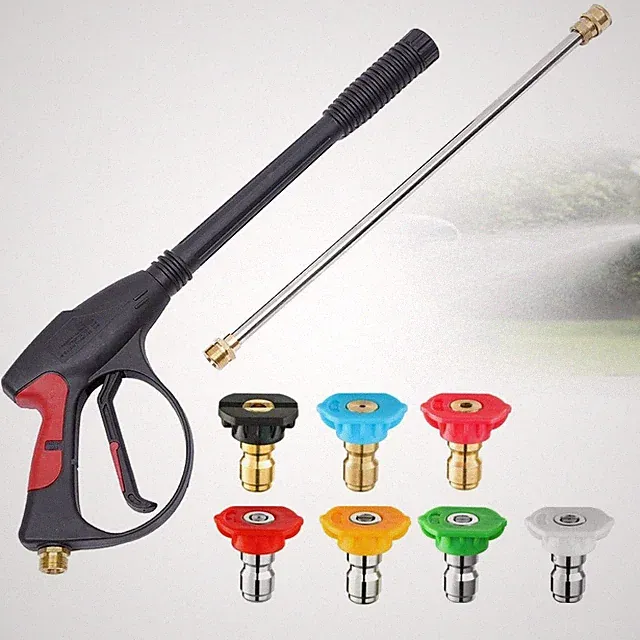 4000PSI Power Washer Spray Gun Lance High Pressure w/7pcs Spray Nozzles Tips Kit