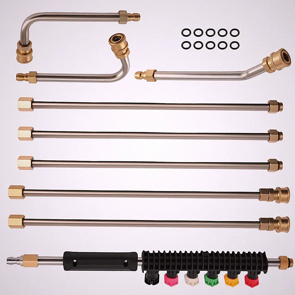 4000PSI Pressure Washer Accessories Kit 97inch 6 Wands 6 Tips 3 Curved Rods