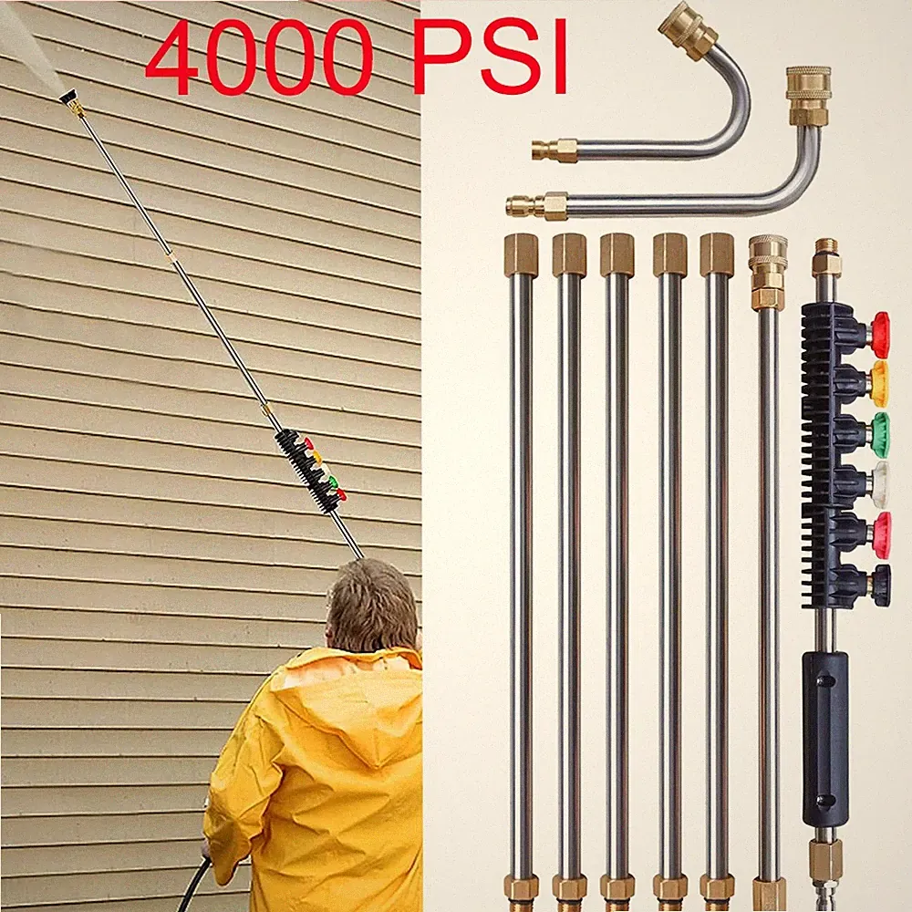 4000PSI Pressure Washer Extension Wand Power Washer Lance Gun with 6 Nozzle Tips