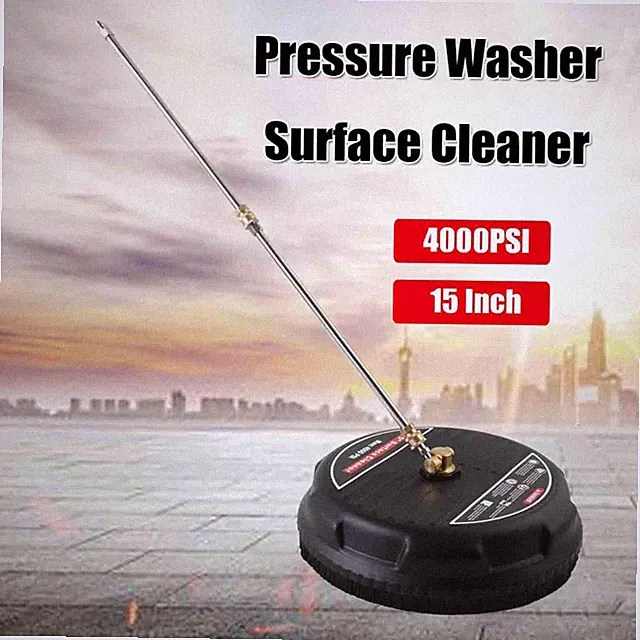 4000PSI Pressure Washer Flat Surface Cleaner Attachment with 2 Extension Wand