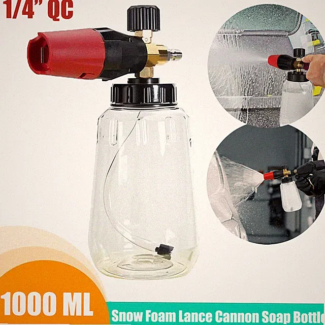 4000PSI Pressure Washer Gun Car Wash Lance, 1L Cannon Spray Bottle Snow Foam