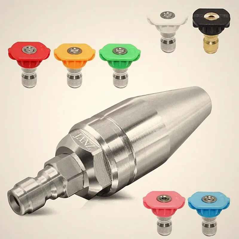 4000Psi Pressure Washer Rotating Nozzle for Hot and Cold Water 7 Color Tip