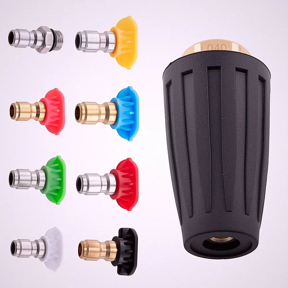 4000PSI Pressure Washer Turbo Head Nozzle Spray Nozzles Tips 1/4 QC Multi Angle