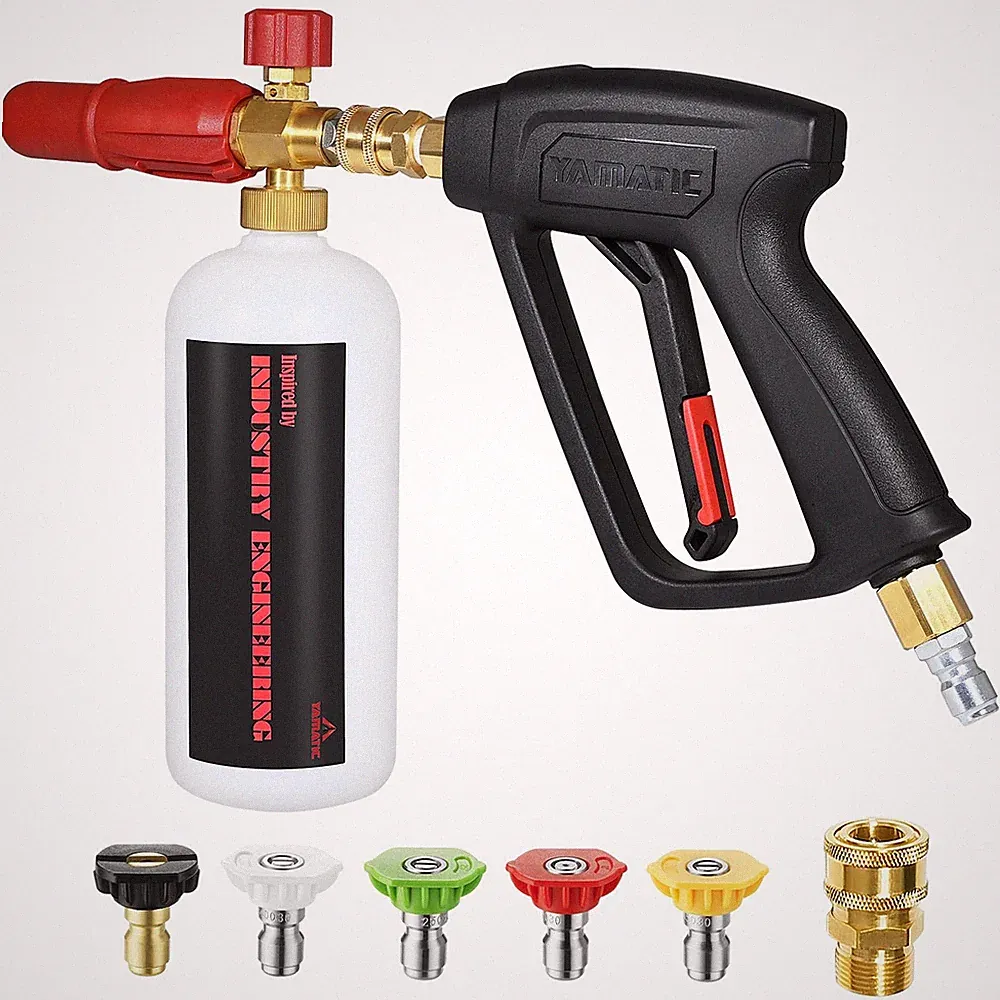 4000PSI Short Pressure Washer Gun Foam Cannon 3/8" Quick Connect