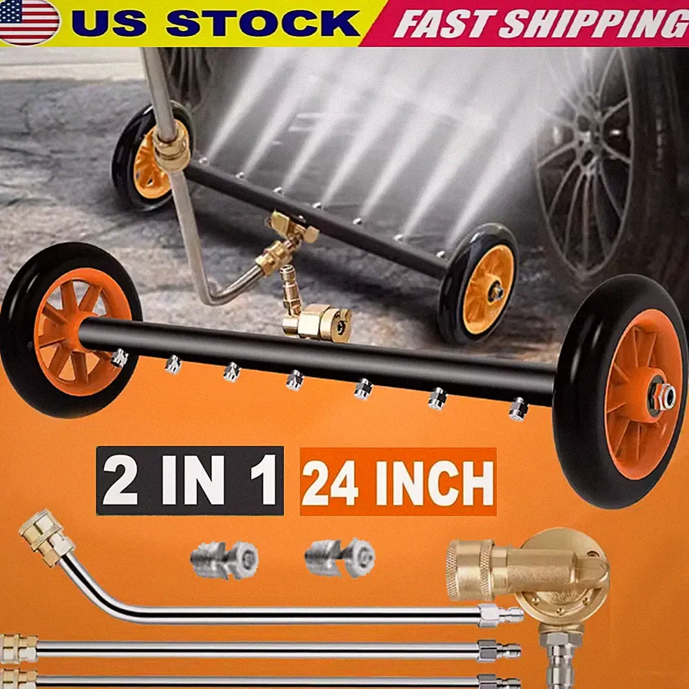 4000PSI Under Car Pressure Washer Undercarriage Cleaner Underbody Wash Broom 24"
