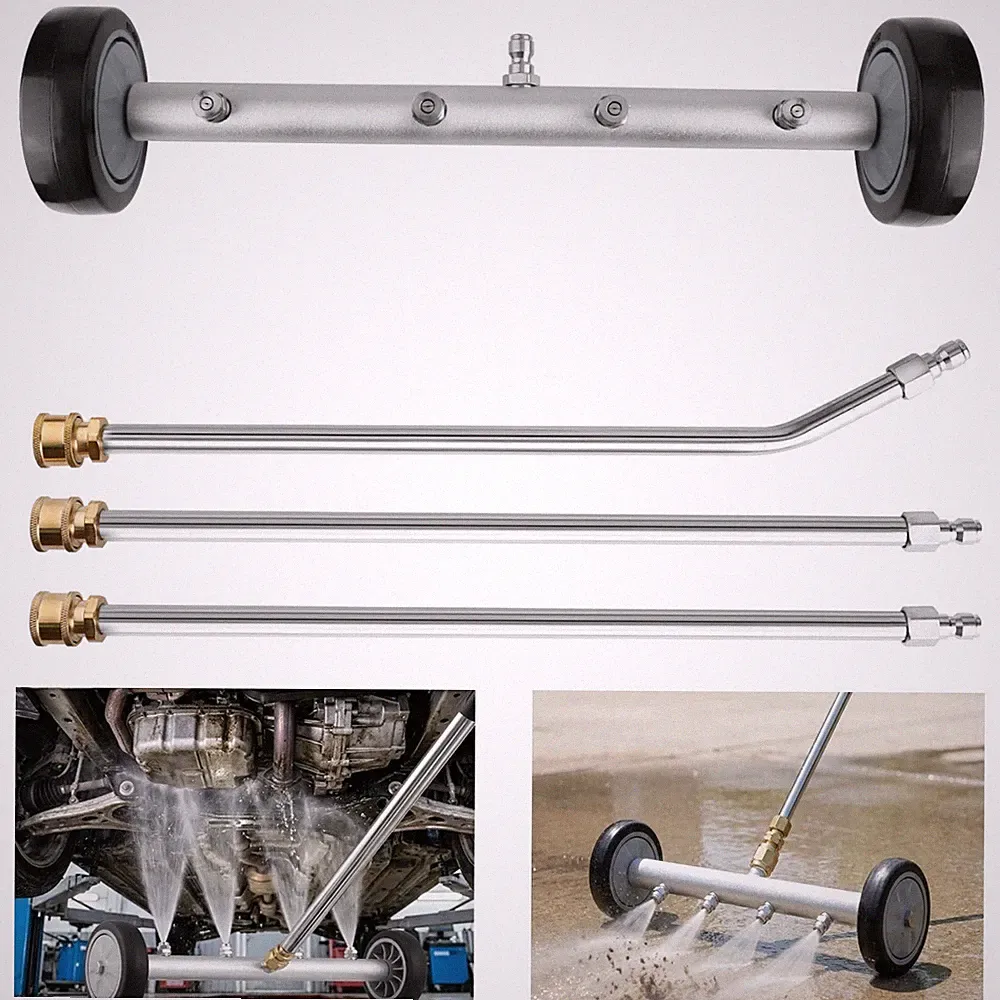 4000PSI Under Car Pressure Washer Undercarriage Cleaner Underbody Wash Broom Set