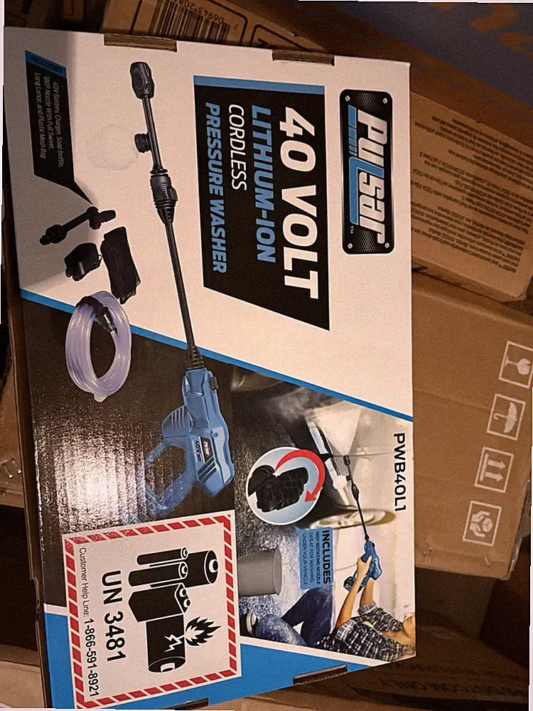 40V Cordless Pressure Washer Black Blue Metal