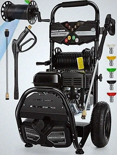 4200 PSI 4.0 GPM Gas Pressure Washer 212CC Engine with 32ft Hose Reel