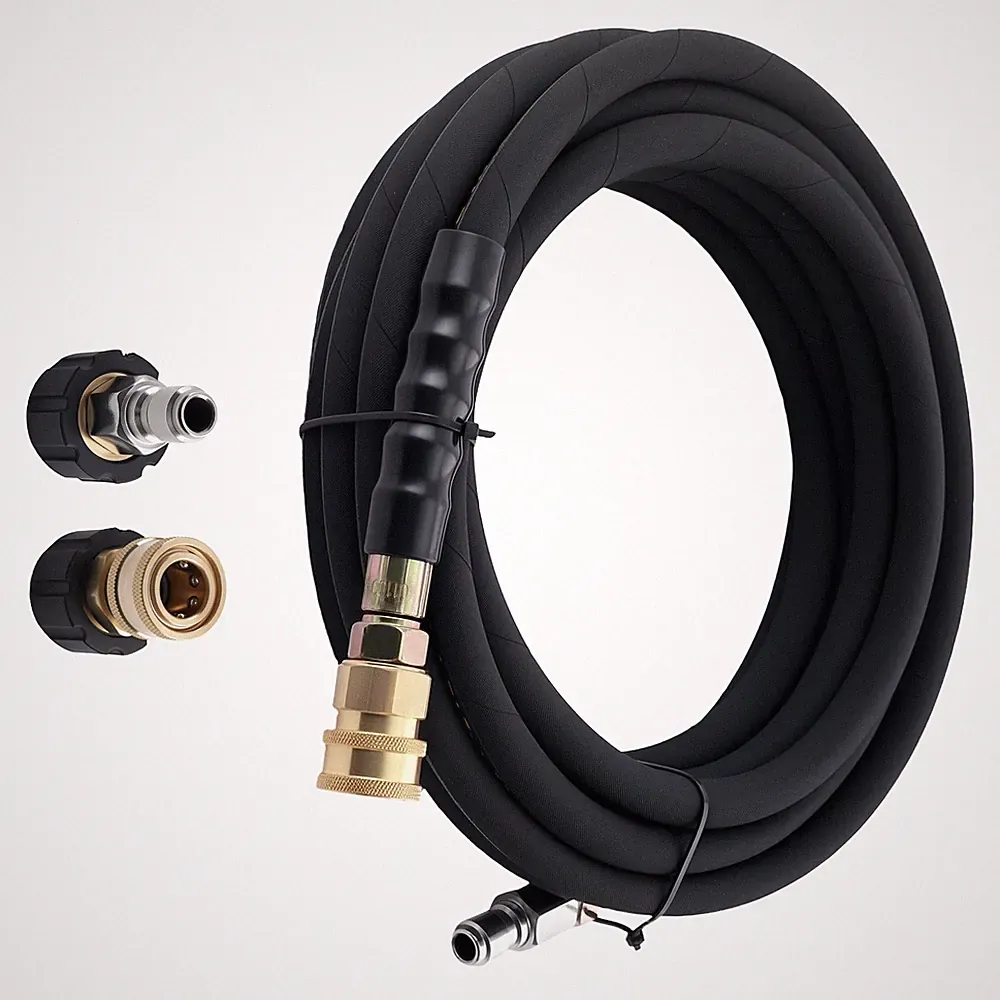 4200PSI 25FT 1/4" Power Pressure Washer Extension Hose for Car Driveway Cleaning