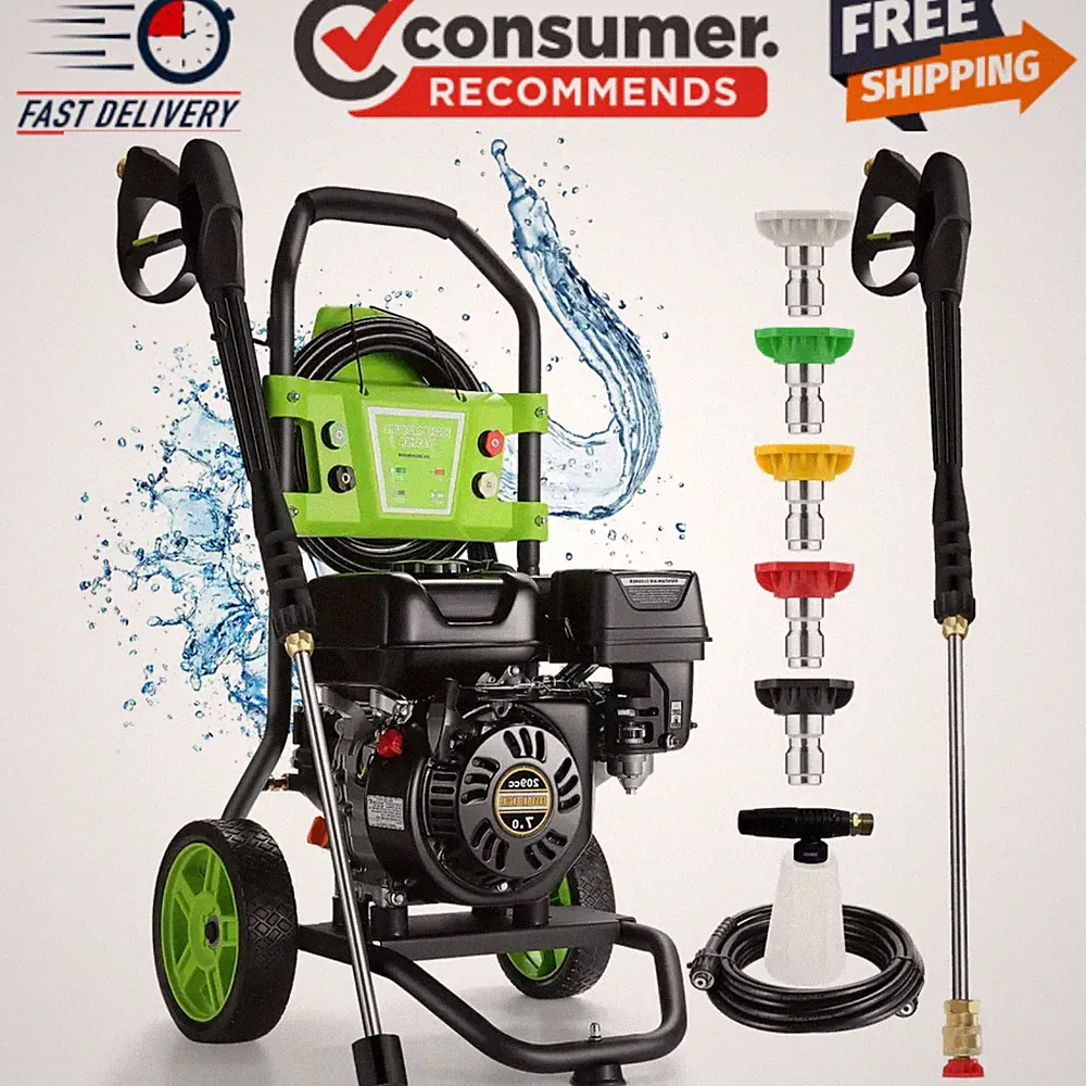 4200PSI Pressure Washer 4.0GPM 209CC Gas Power Washer 25ft Hose &4 Nozzles Yard