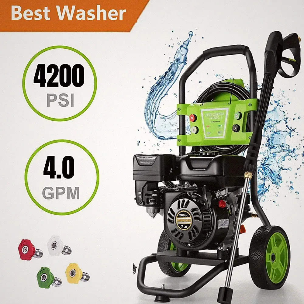 4200PSI Pressure Washer 4.0GPM Gas Power Washer 209CC Washing Machine Yard💎