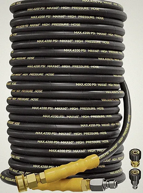 4200PSI Pressure Washer Hose 100ft 3/8" Swivel Quick Connect for Cold/Ho...