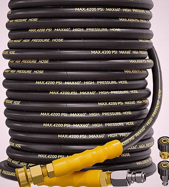 4200PSI Pressure Washer Hose 100FT with 3/8" Swivel Quick Connect for Cold/Hot W