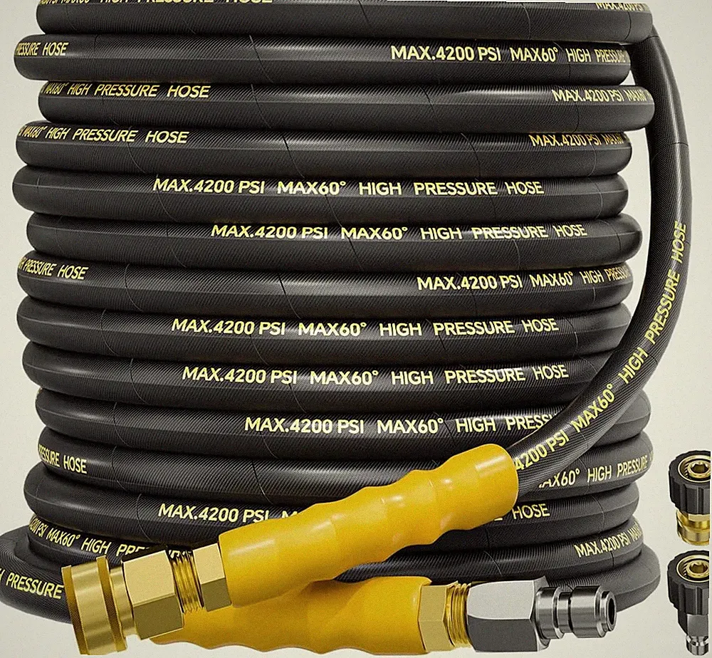 4200PSI Pressure Washer Hose 50FT with 3/8" Swivel Quick Connect for Cold/Hot Wa