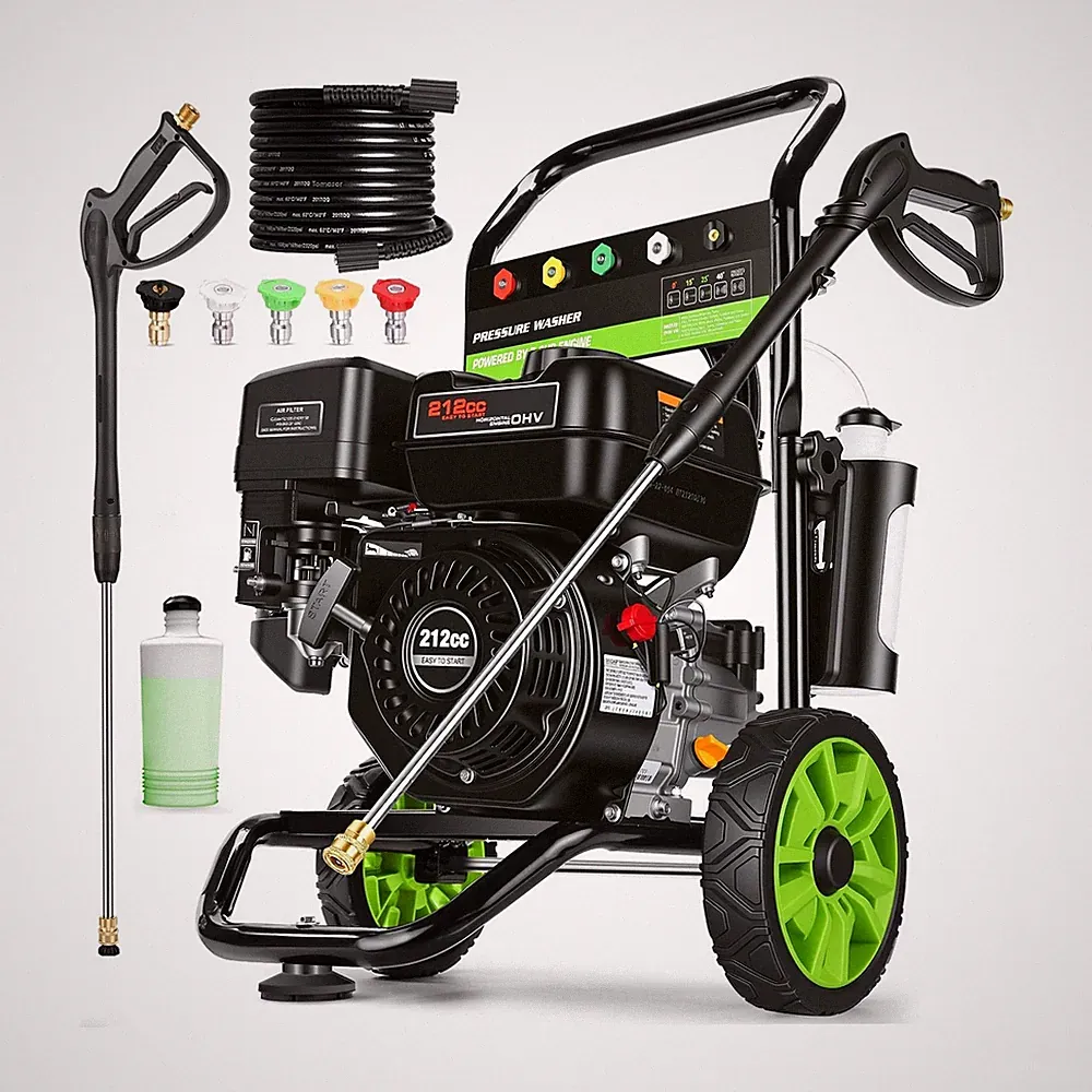 4200PSI Professional Gas Pressure Washer, 4GPM 212CC 7.0 HP 8" Wheels Commerc...