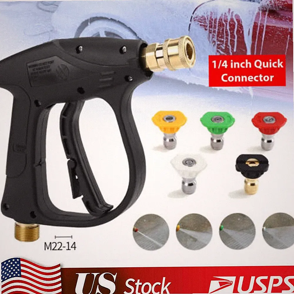 4350 PSI High Pressure Power Washer Gun Water Foam Spray For Car Wash US