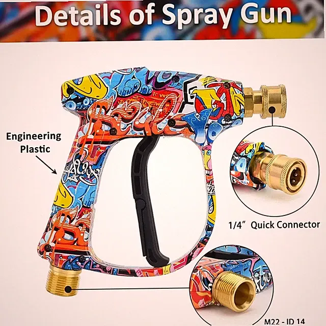 4350PSI High Pressure Water Gun with Graffiti Design, 1L Foam Cannon & 1/4" Quic