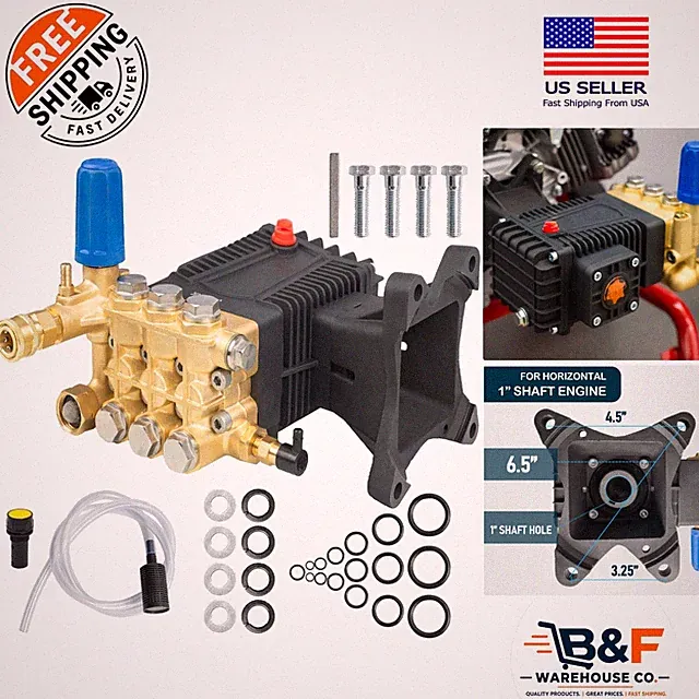 4400 PSI Aluminum Pressure Washer Pump - 4 GPM, Easy Setup, Compatible with S...