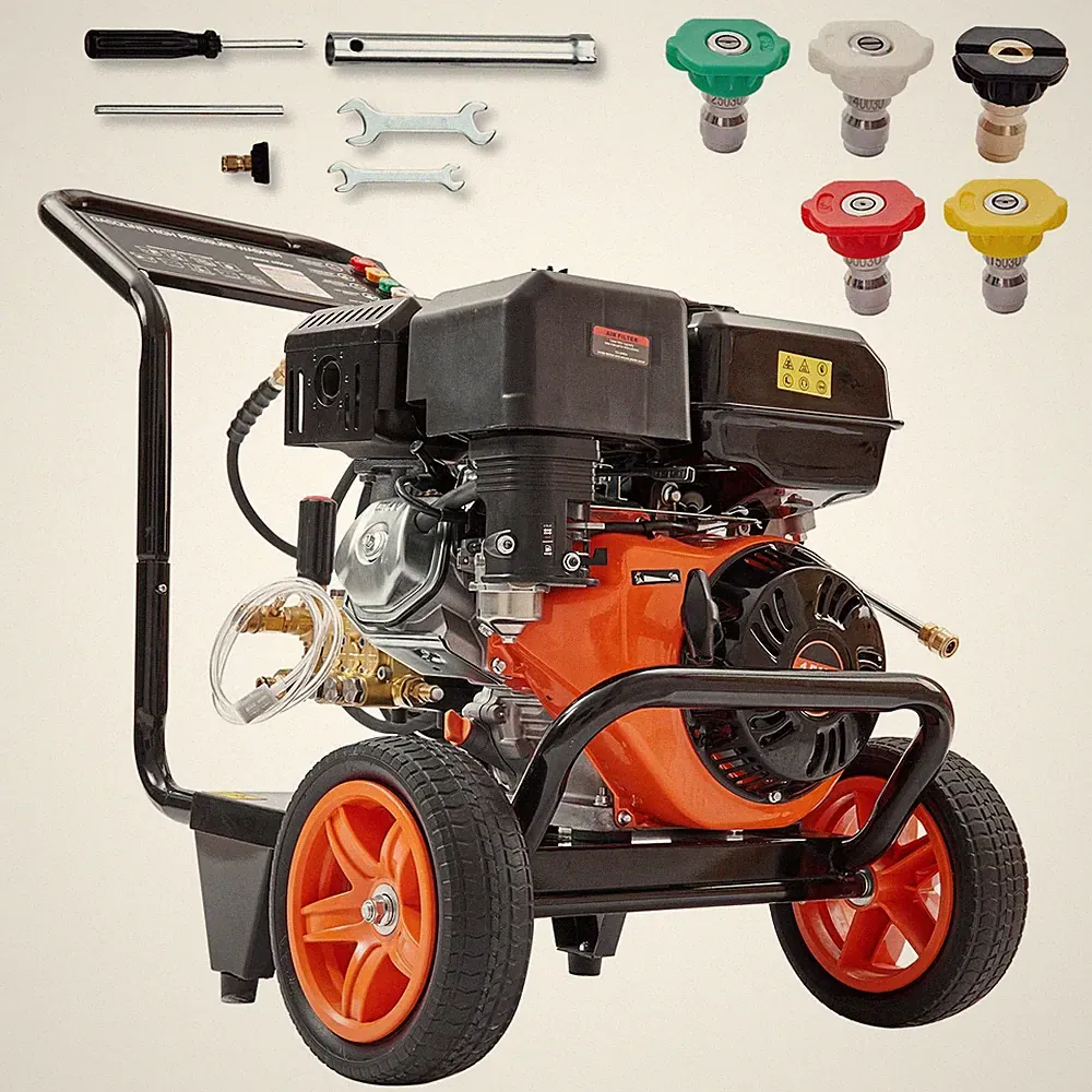 4400 PSI Gas Power Washer w/ Copper Pump, 50ft Hose & 5 Nozzles for Driveways