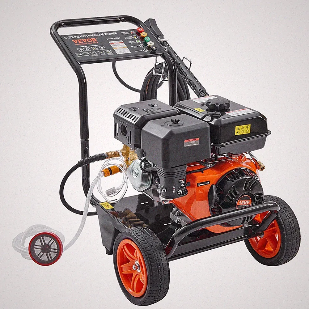 4400PSI 4.0GPM Heavy-Duty Gas Pressure Washer w/ Copper Pump & 5 Metal Nozzles