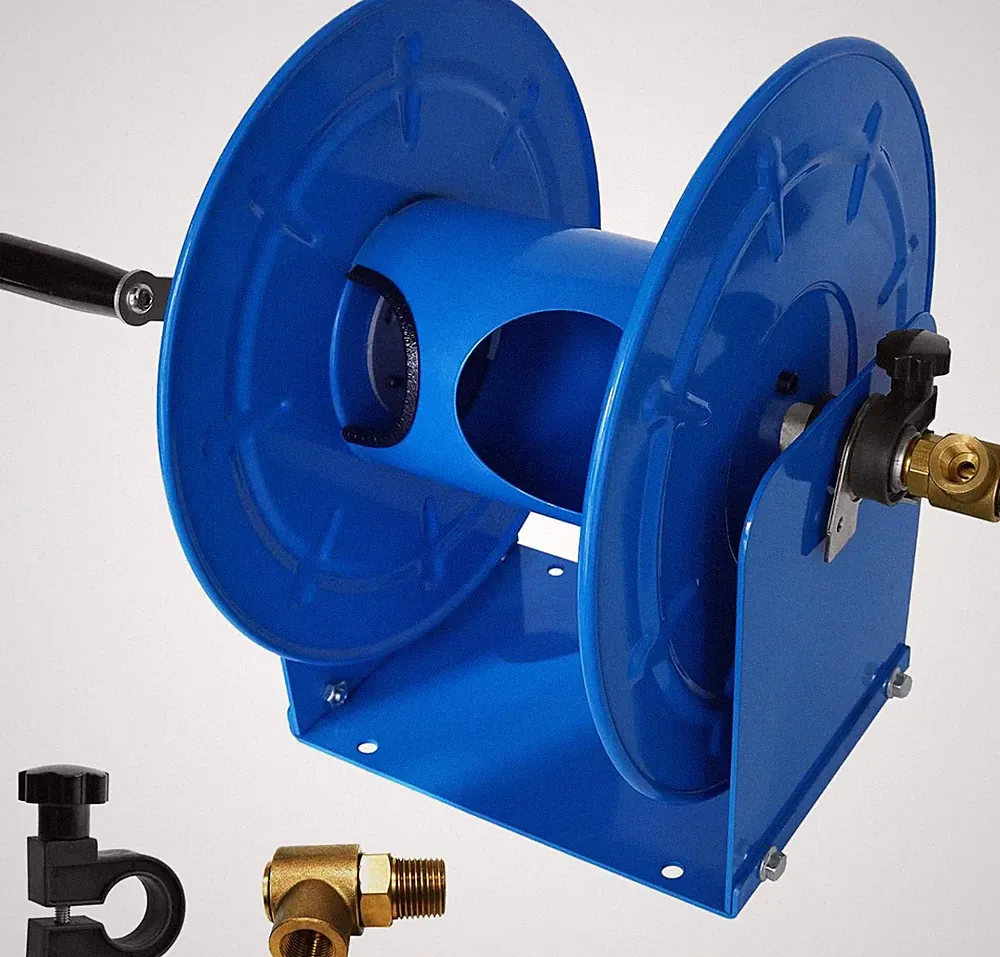 4500 PSI Pressure Washer Hose Reel with Dual Hose Kit, Vacuum Hose Reel Holds 10