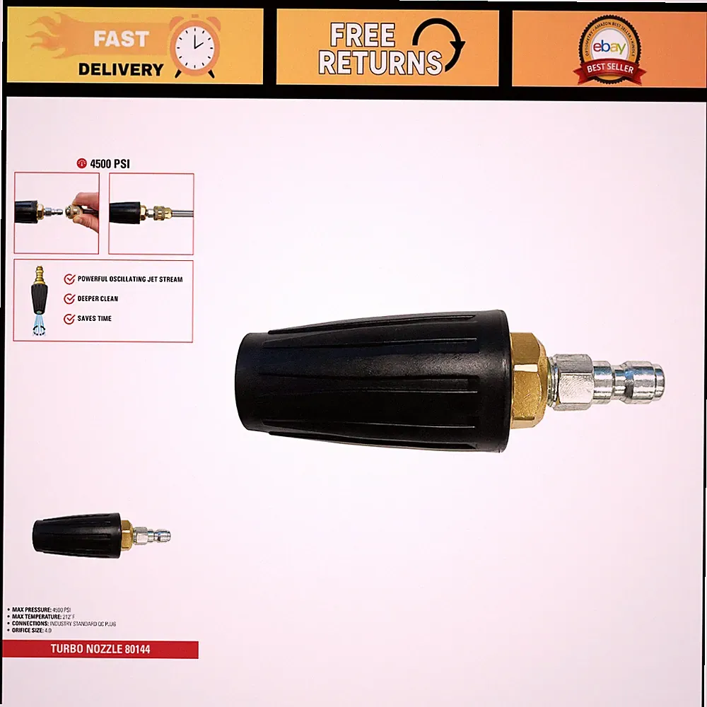 4500 PSI Turbo Pressure Washer Nozzle, 1/4" Quick Connect, High-Performance Clea