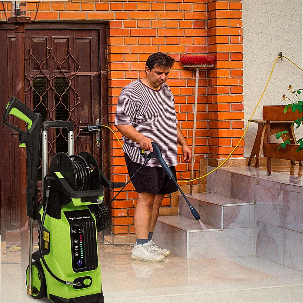 4500PSI Electric High Pressure Washer Power Washer With Telescopic Handle Green