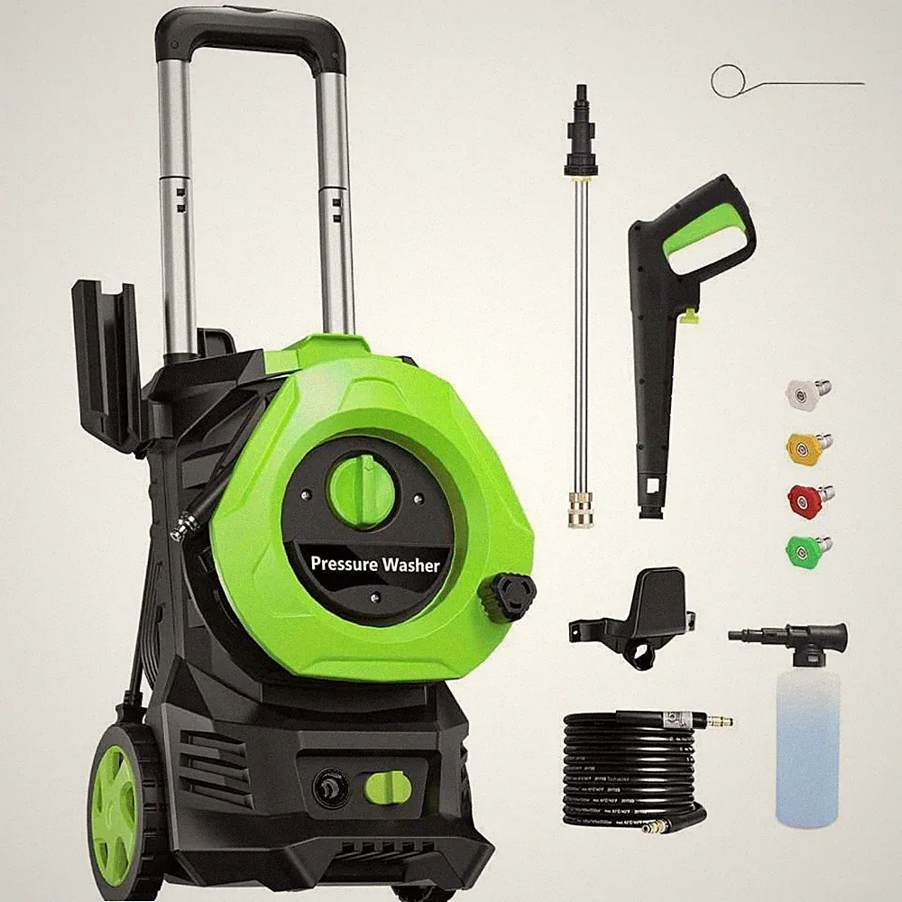 4500PSI Electric Pressure Washer 2GPM, Telescopic Handle & Total Stop System