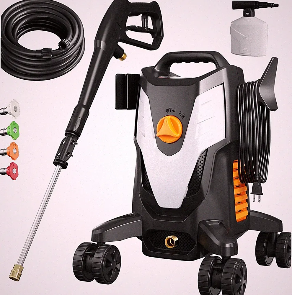 4500PSI Electric Pressure Washer with 4 Nozzles & Anti-Tipping Technology
