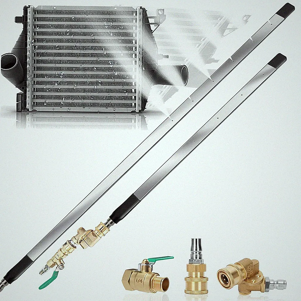 47" & 24" Radiator Cleaning Wand 2-Piece Set, 4500 PSI Stainless Steel Dual Wate