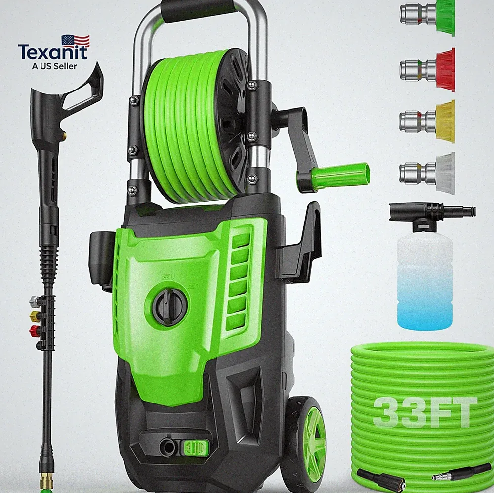 4800PSI Electric Pressure Washer- 3.8GPM High Power Washer with 33FT Hose Reel
