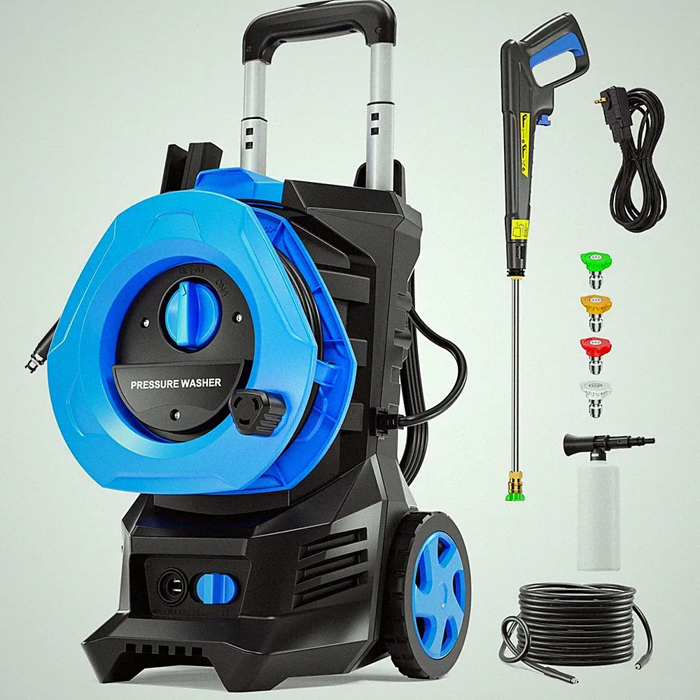 4800PSI Max 2.9GPM, Electric Pressure Washer with 4 Quick Connect Nozzles