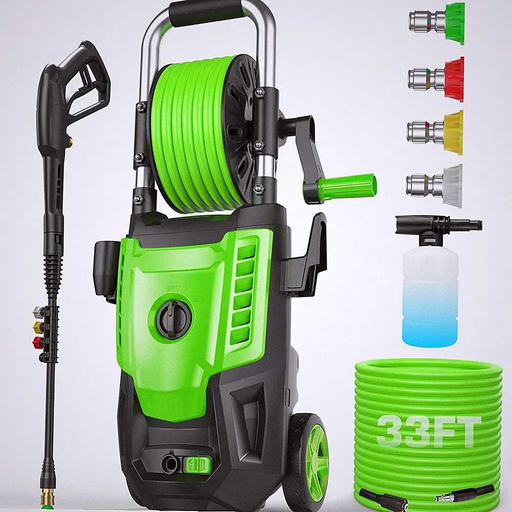 4800PSI Pressure Washer- 3.8GPM High Power Washer with 33FT Hose Reel, 4 Spra...