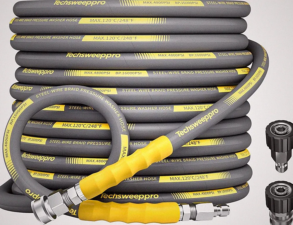 4800PSI Pressure Washer Hose 50FT with 3/8" Swivel Quick Connect for Cold/Hot Wa