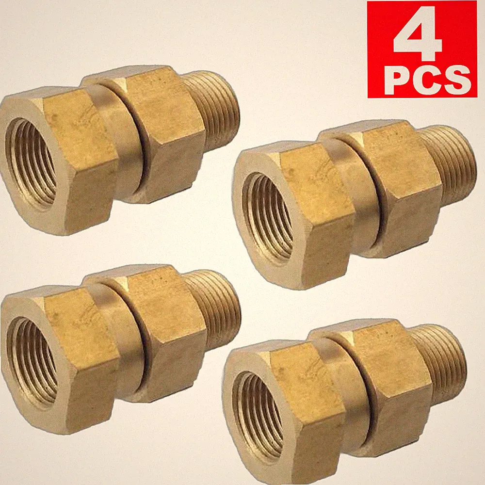 4PC Pressure Washer 3/8" Male to Female NPT Brass Swivel Coupler 3200 PSI