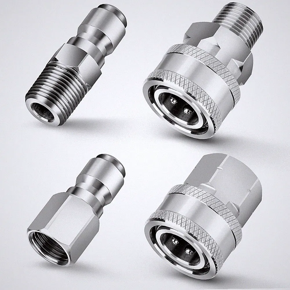 4Pcs NPT 3/8 Inch Pressure Washer Adapter Stainless Steel Quick Connect Fitting