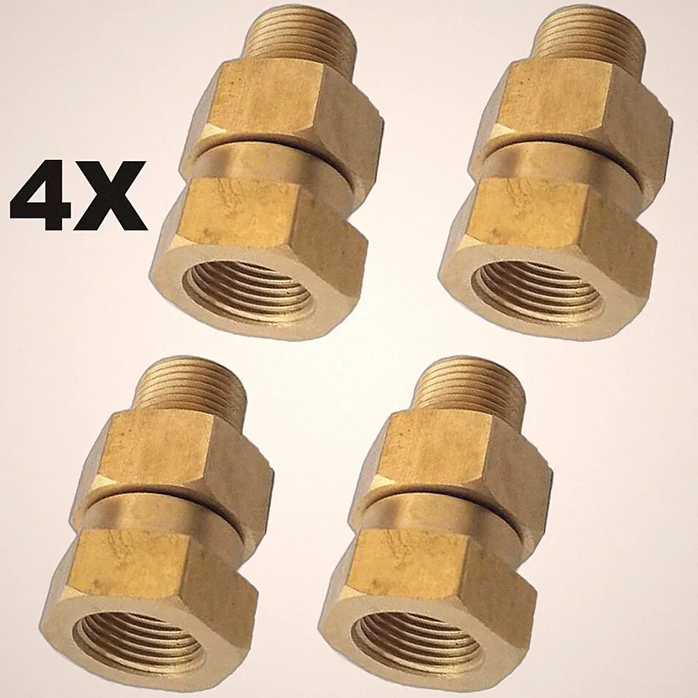 4PCS Pressure Washer 3/8" Male to Female NPT Brass Swivel Coupler 3200 PSI