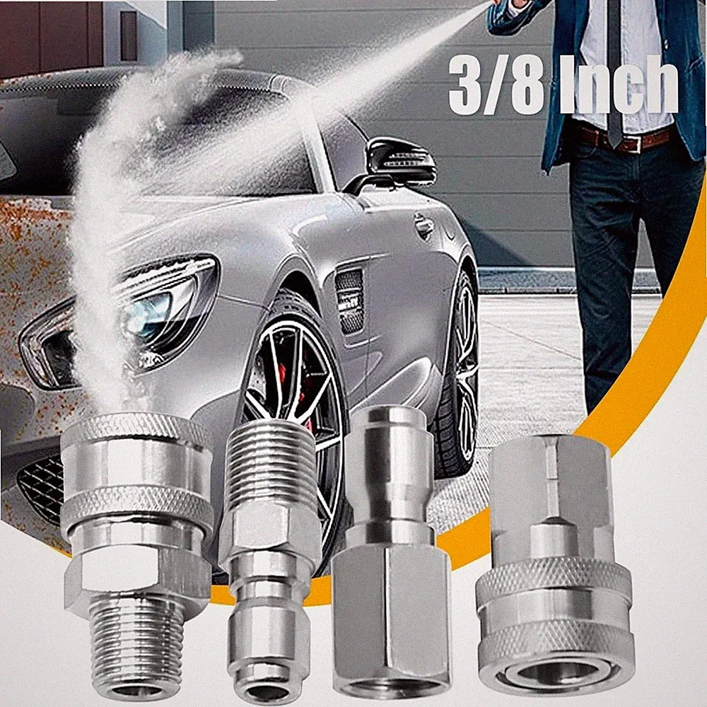 4Pcs Pressure Washer Coupler NPT 3/8 Quick Connect Pressure Washer For Hoses