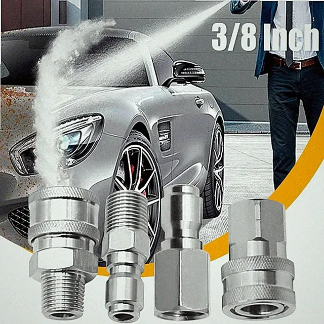 4Pcs Pressure Washer Coupler NPT 3/8 Quick Connect Pressure Washer For Pumps