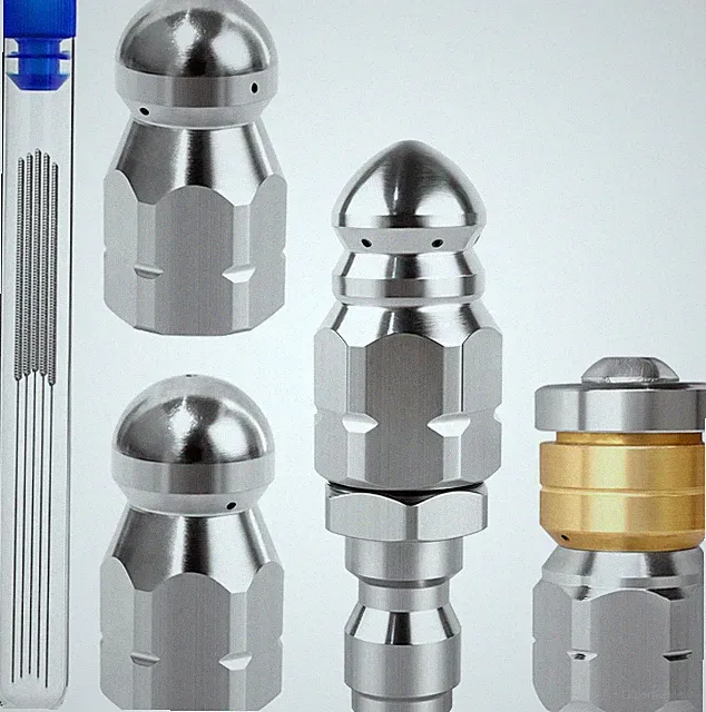 4PCS Pressure Washer Sewer Jetter Nozzle Kit - Stainless Steel Rotating Nose...