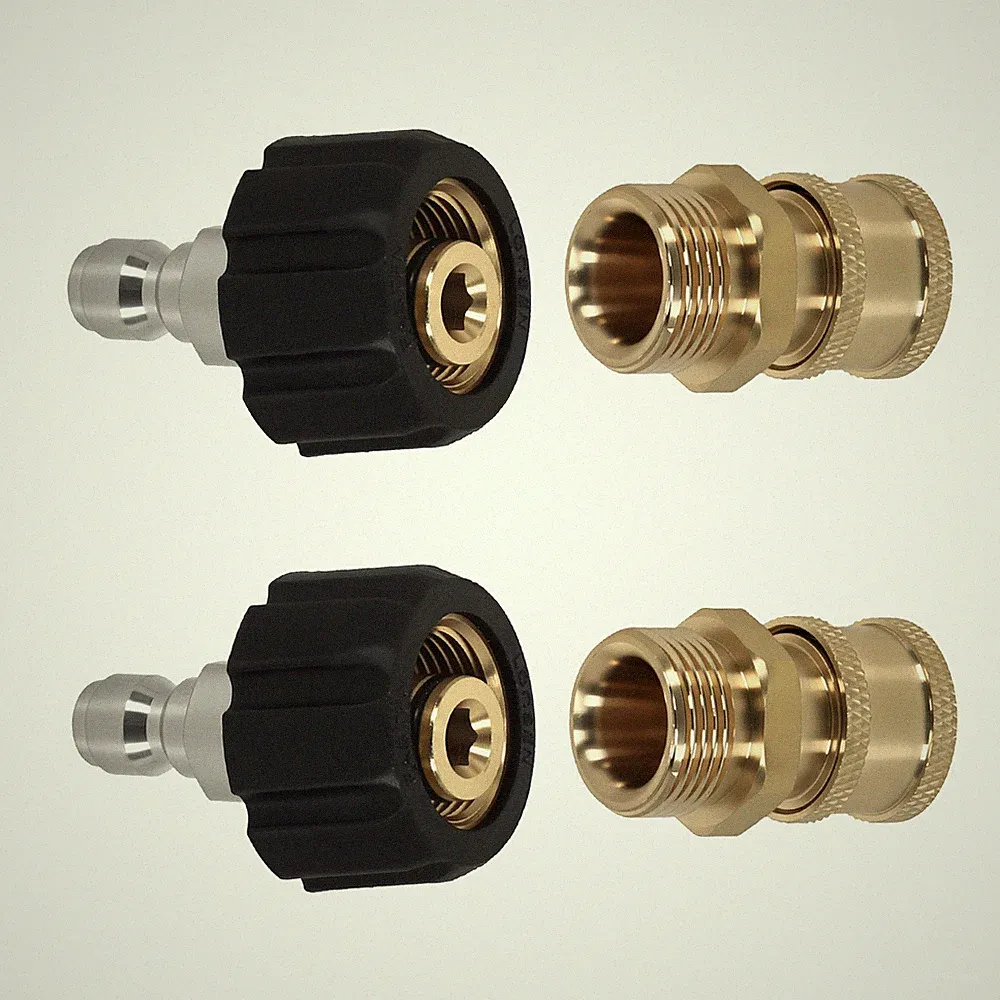 4PCS Quick Connect Adapter M22 14mm to 1/4'' for Pressure Washer 5000PSI
