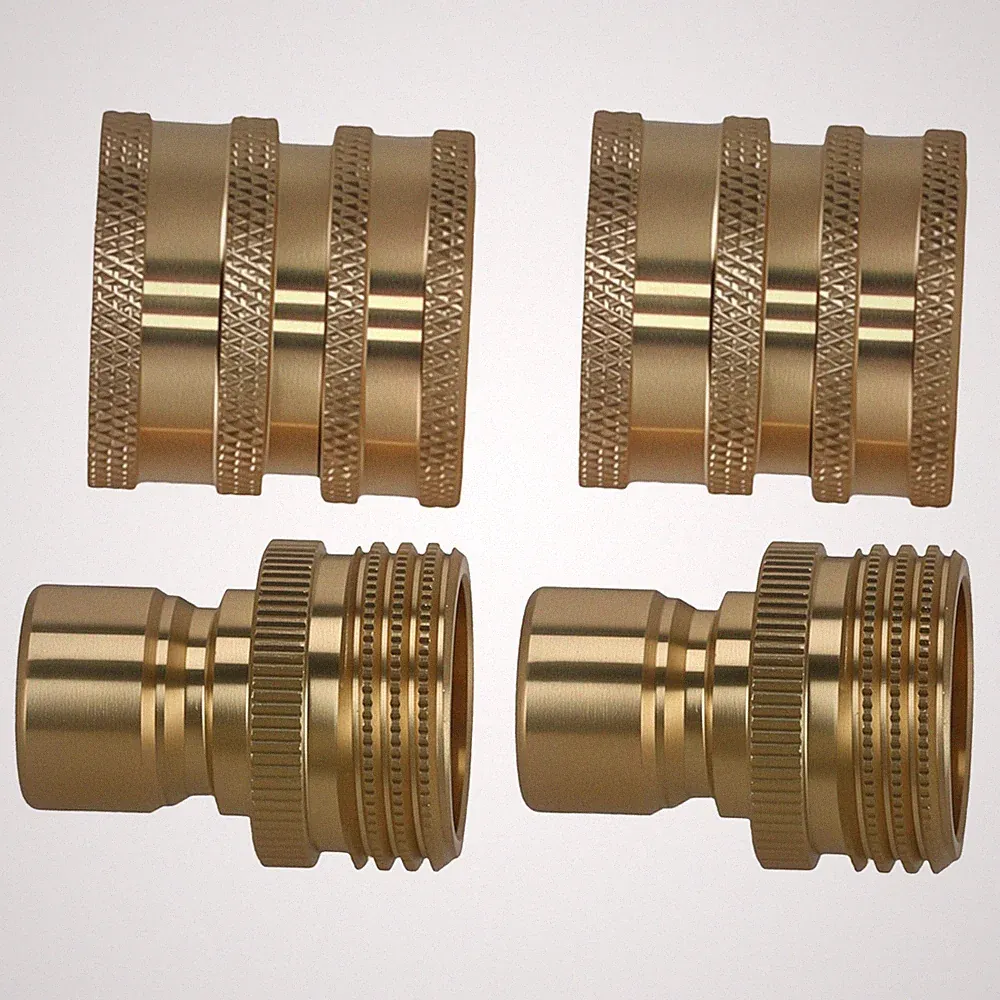 4x 3/4" Brass Pressure Washer Adapter Quick Connect for Garden Hose