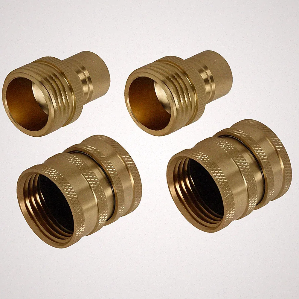 4x 3/4" Pressure Washer Adapter Coupler Kit Brass Quick Connect for Garden Hose