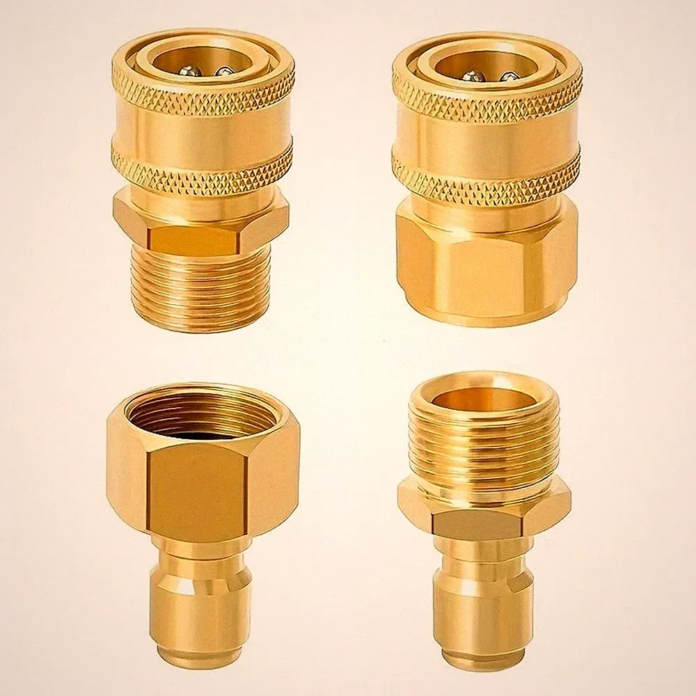 4x Pressure Washer Adapters Set Quick Disconnect Kit M22 Swivel to 3/8'' Connect