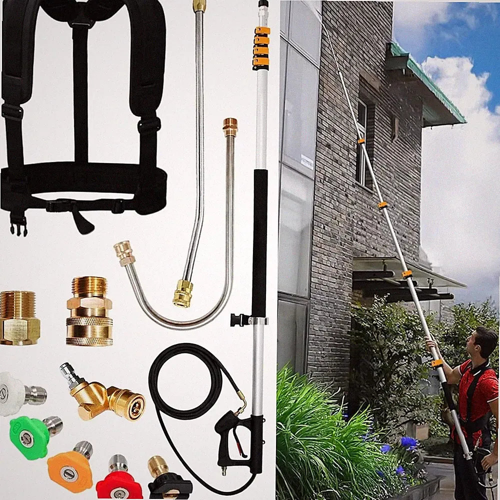 5~24FT Telescoping Pressure Washer Wand 4000PSI with 2 Extension Wand Portable